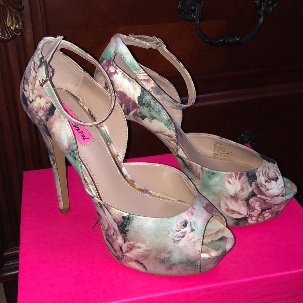 Betsey Johnson Floral Heels